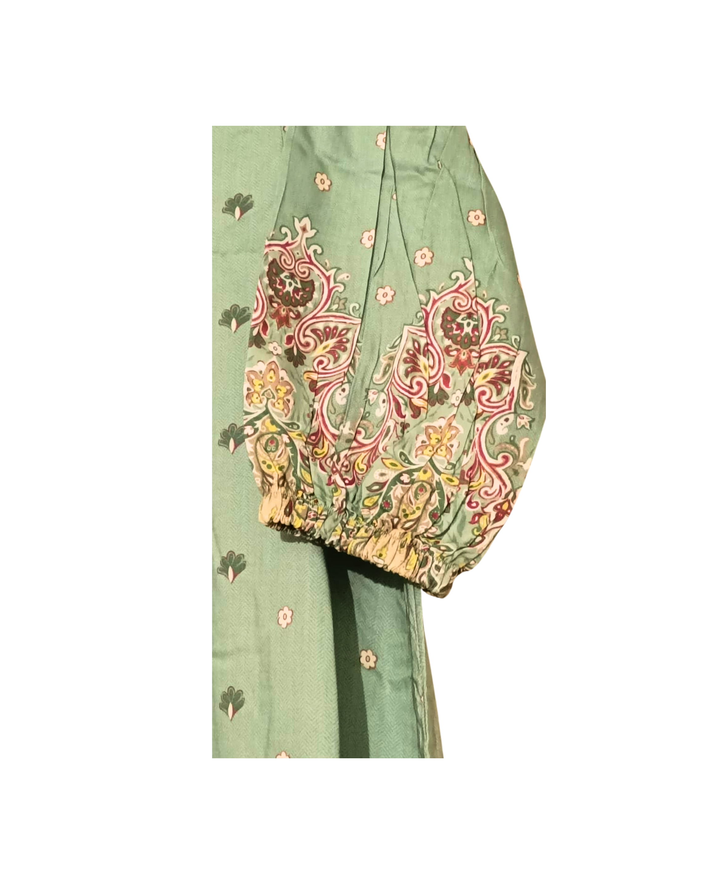 Mint Green A-shape Kurta with Skinny Jeans
